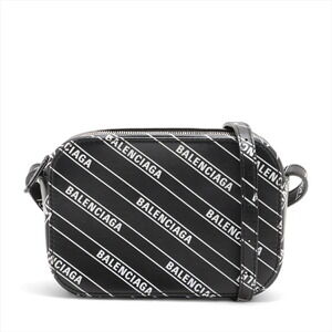 Balenciaga Camera Bag Leather Shoulder Black White